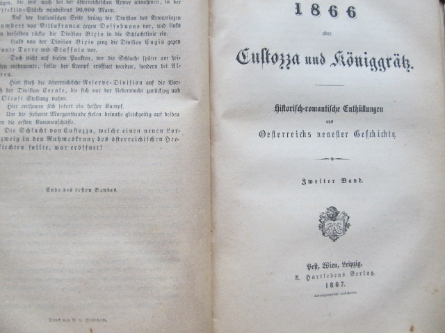 Carte 1866 oder Custozza und Koniggratz (3 vol.) - colegate , 1867 - ***