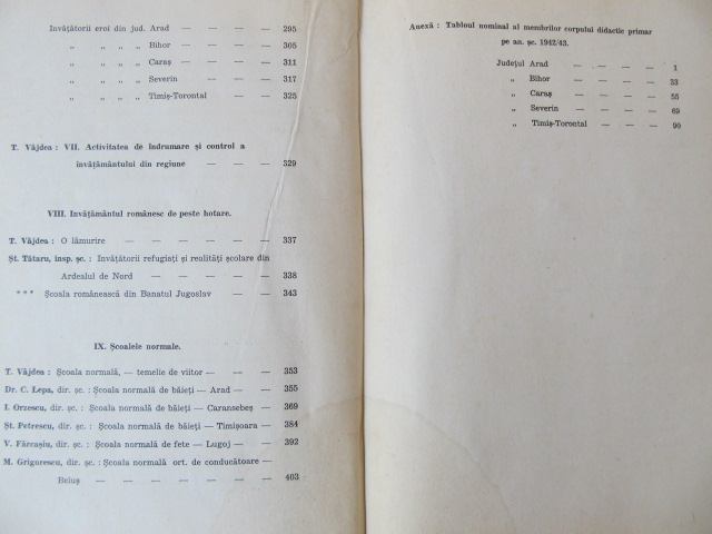 Carte Anuarul invatamantului primar-normal din regiunea Timisoara 1942-43 - ***
