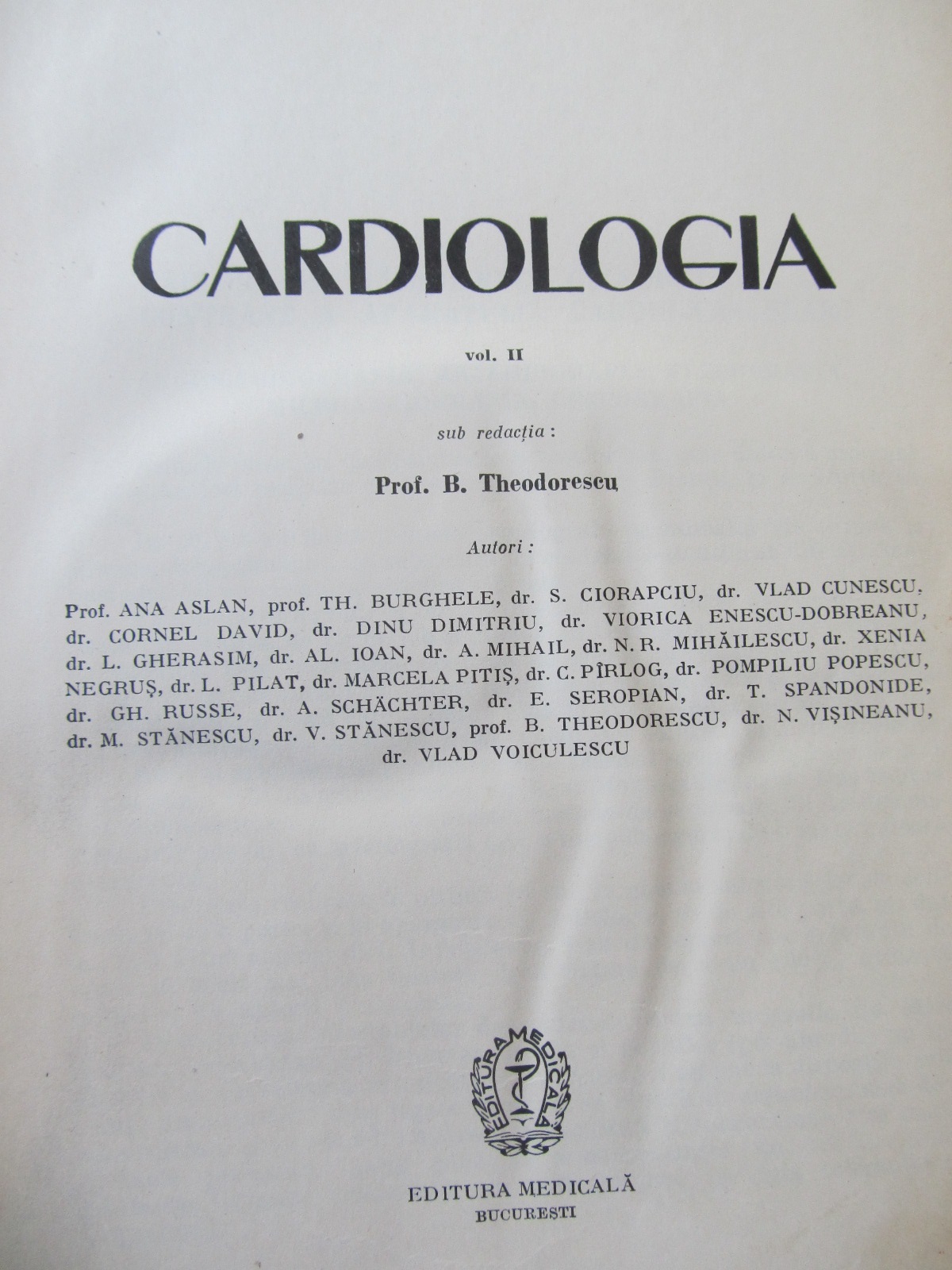 Carte Cardiologia (2 vol.) - sub redactia B. Theodorescu