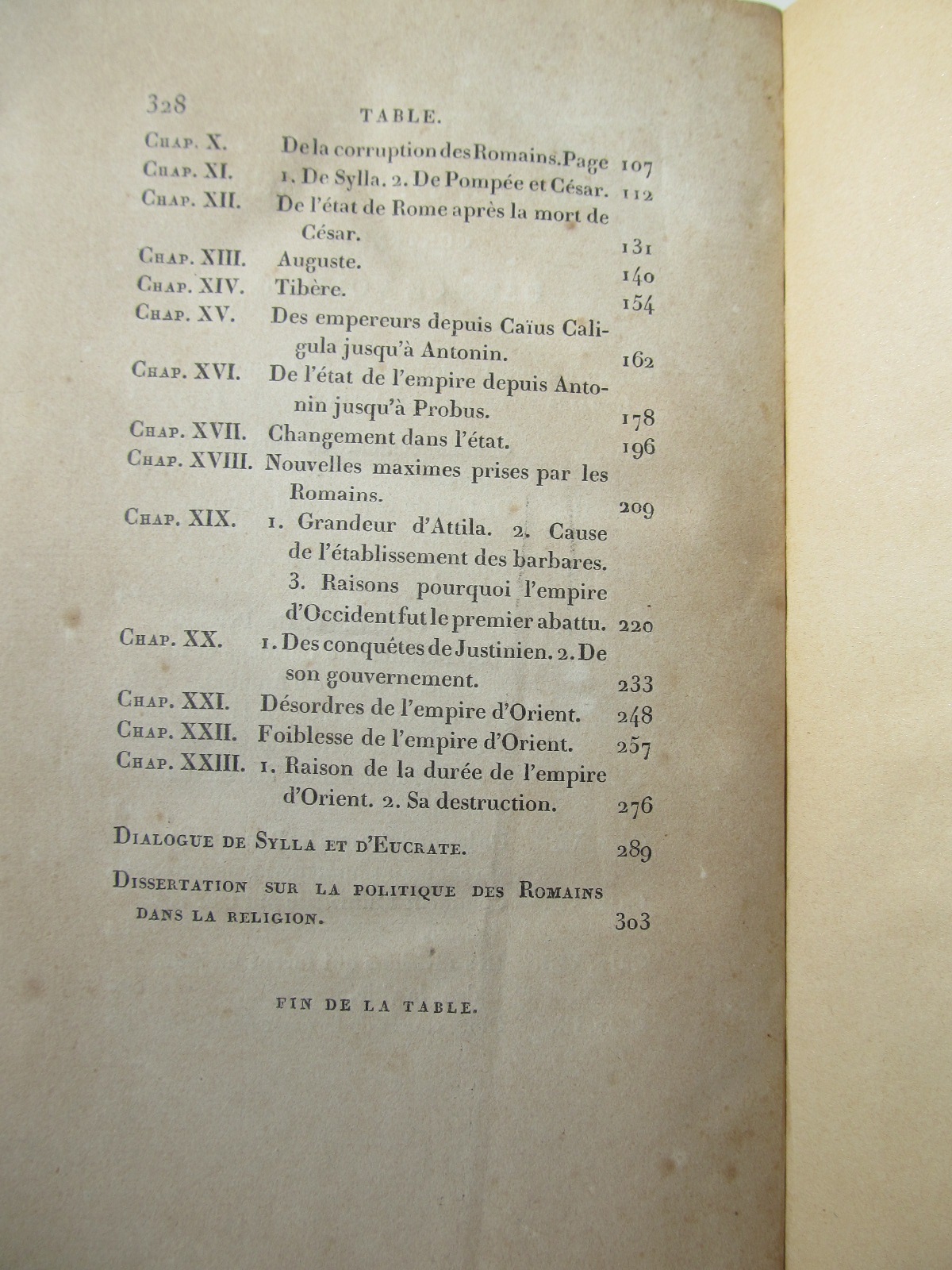 Carte Considerations sur les causes de la grandeur des Romains et de leur decadence , 1814 - Montesquieu
