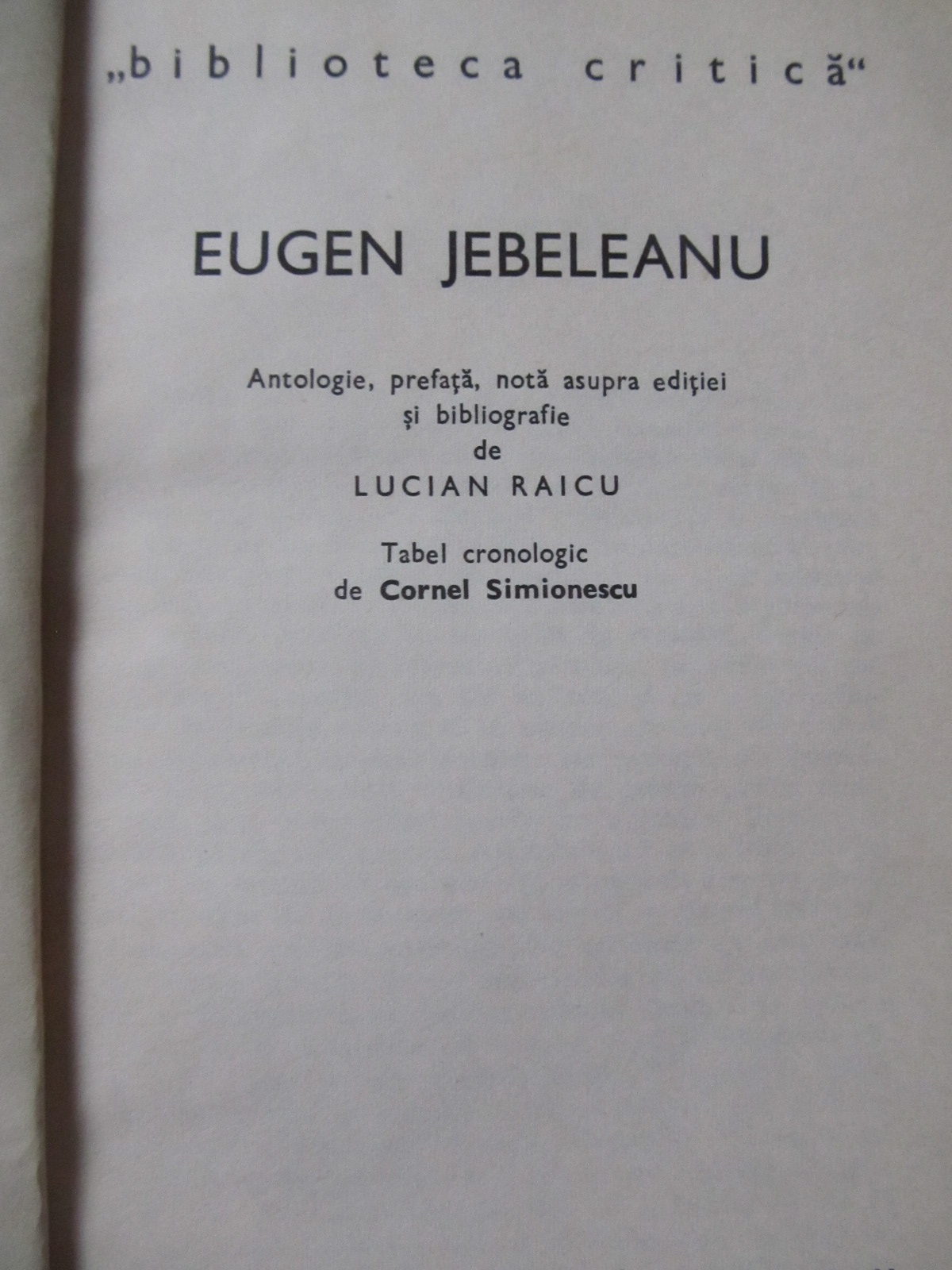 Carte Eugen Jebeleanu - Antologie - Lucian Raicu