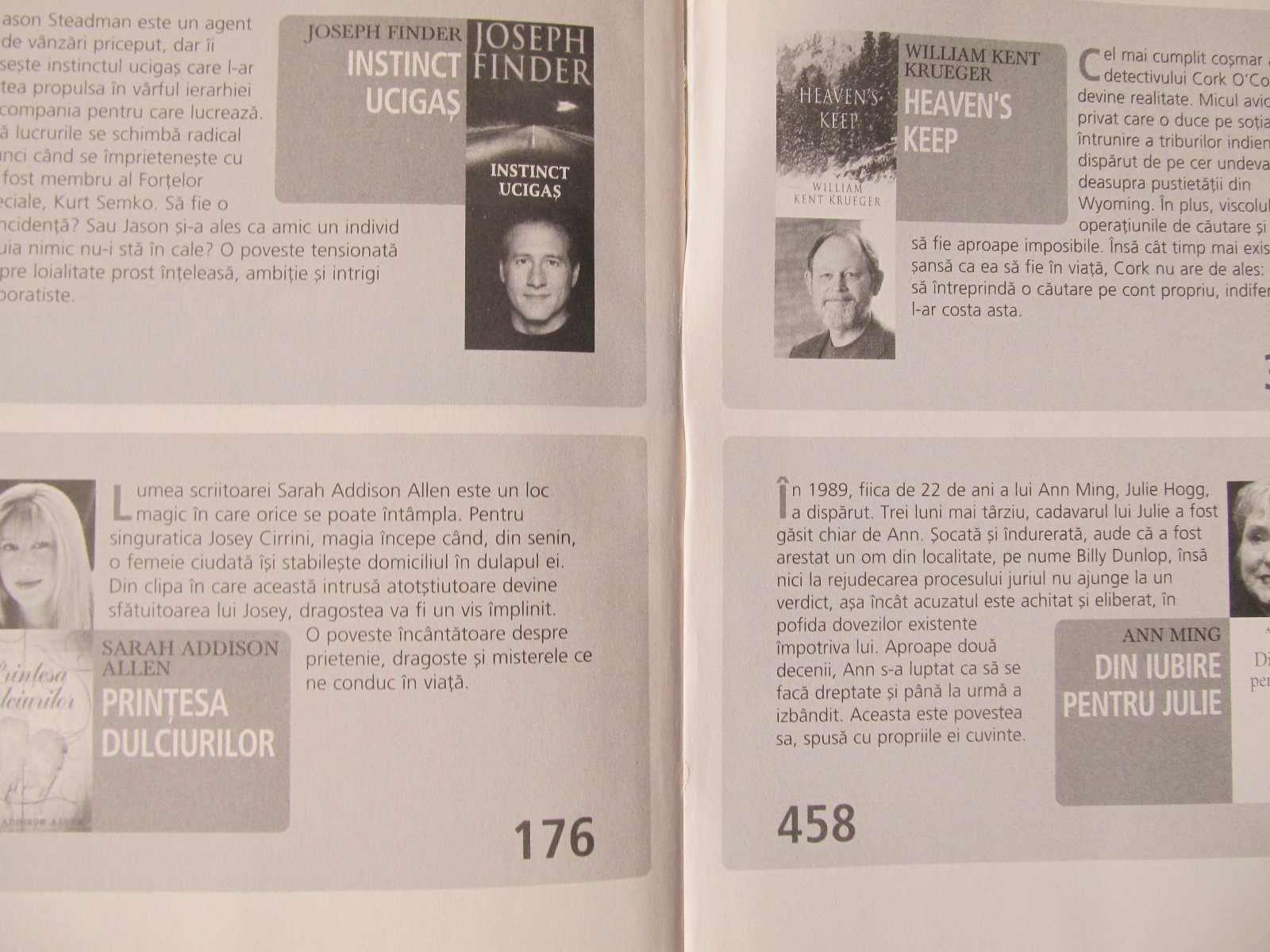 Carte Instinct ucigas - Printesa dulciurilor - Heaven's Keep - Din iubire pentru Julie - Joseph Finder , Sarah Addison Aller , William Kent Krueger , Ann Ming