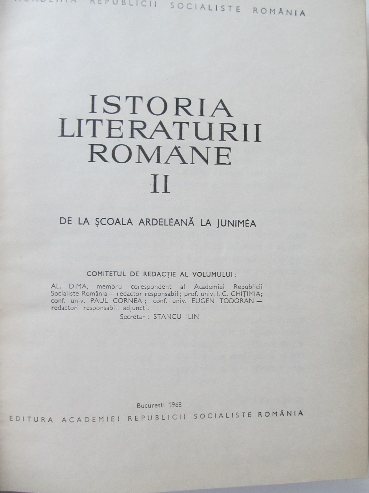 Carte Istoria literaturii romane (2 vol.) - G. Calinescu , Emil Petrovici , Alexandru Philippide , ...