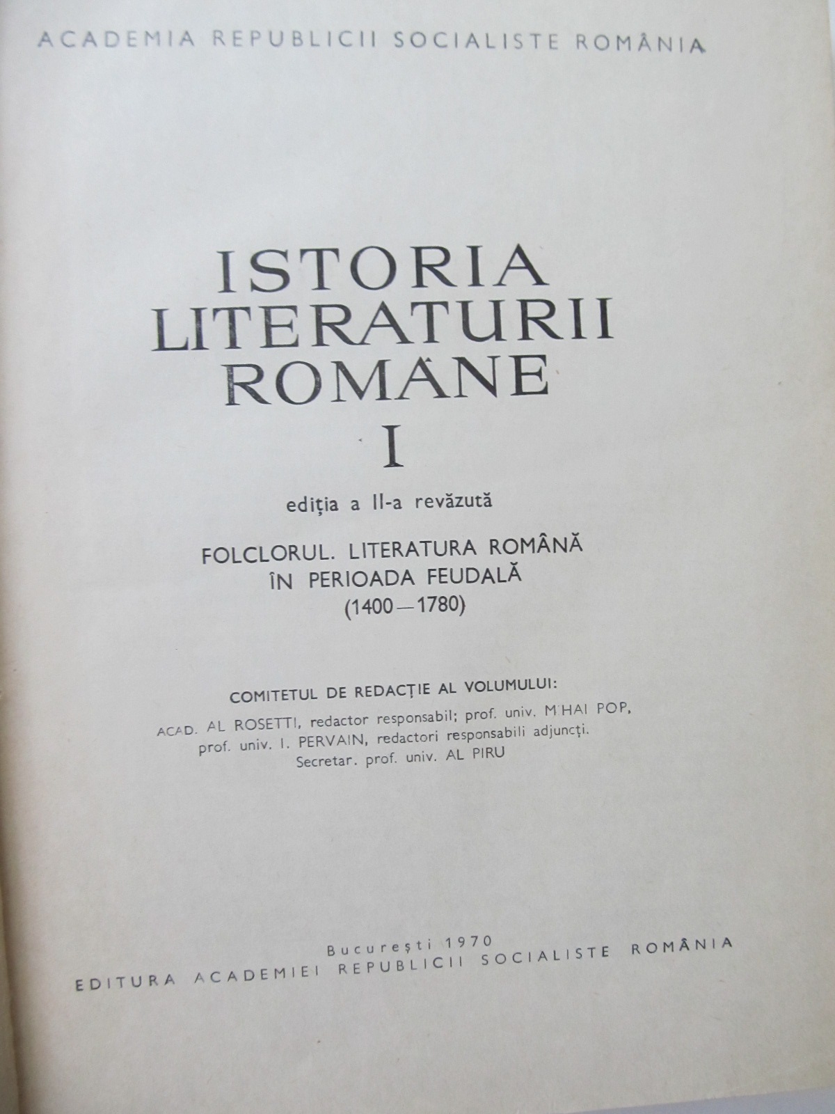 Carte Istoria literaturii romane (2 vol.) - G. Calinescu , Emil Petrovici , Alexandru Philippide , ...