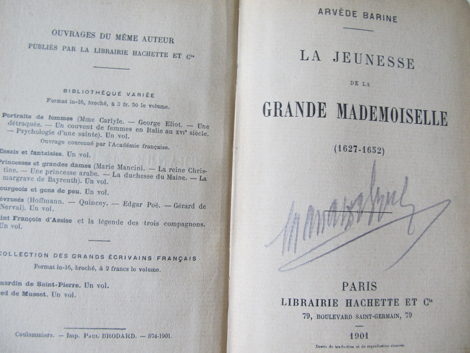 Carte La jeunesse de la Grande Mademoiselle (1627-1652) , 1901 - Arvede Barine