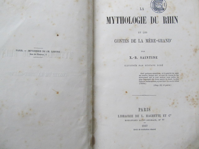 Carte La Mythologie du Rhin et des Contes de la mere-grand , 1862 - X. B. Saintine