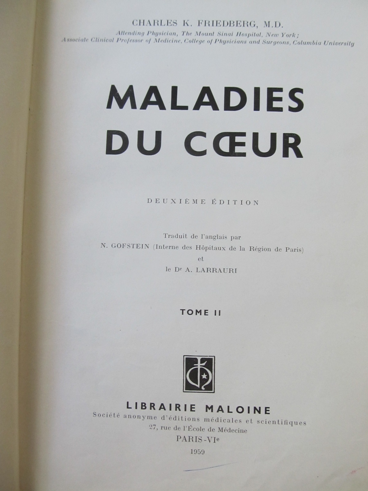 Carte Maladies du coeur (2 vol.) - Charles K. Friedberg