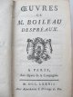 Carte Oeuvres de Boileau - Despreaux , 1782 - coperti din piele - M. Boileau