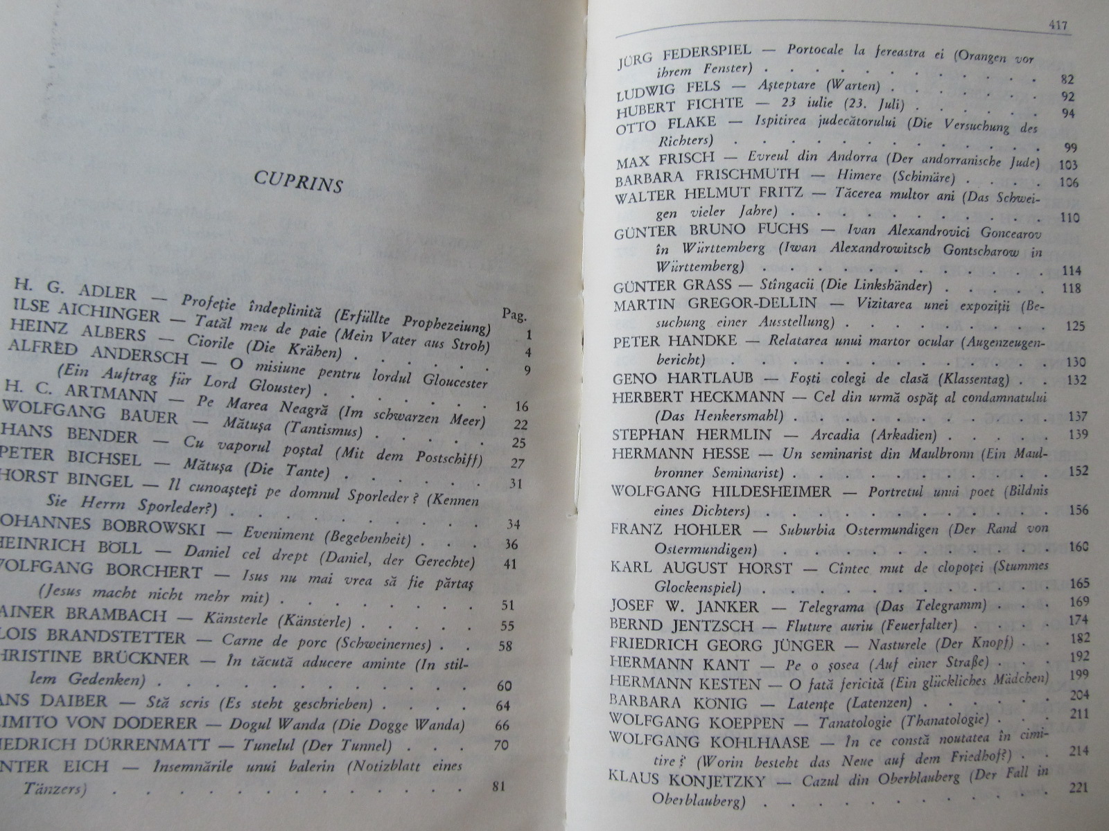 Carte Portocale la fereastra ei (Povestiri germane din trei decenii) - ***