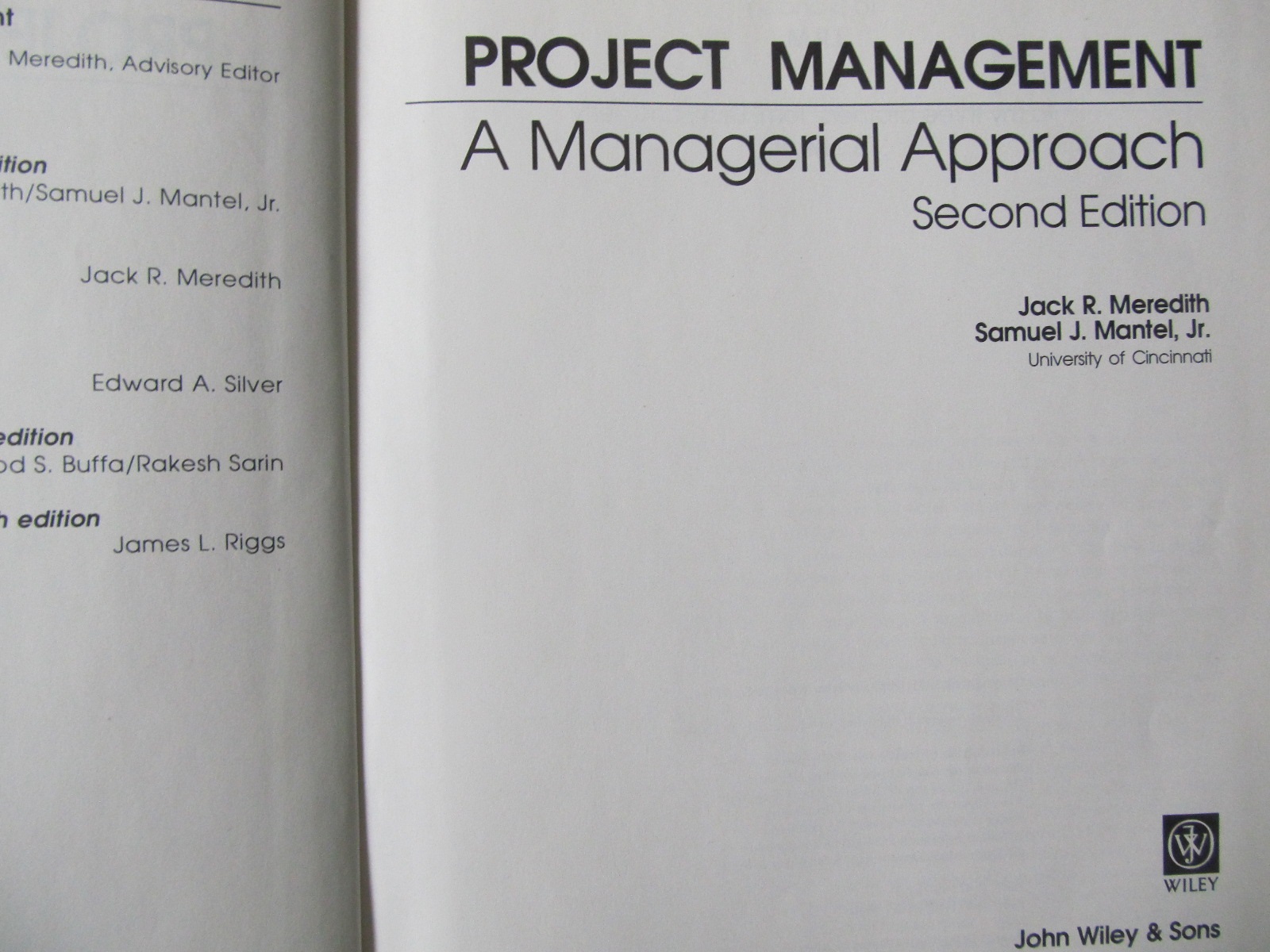 Carte Project management - A managerial approach - Jack R. Meredith , Samulel J. Mantel