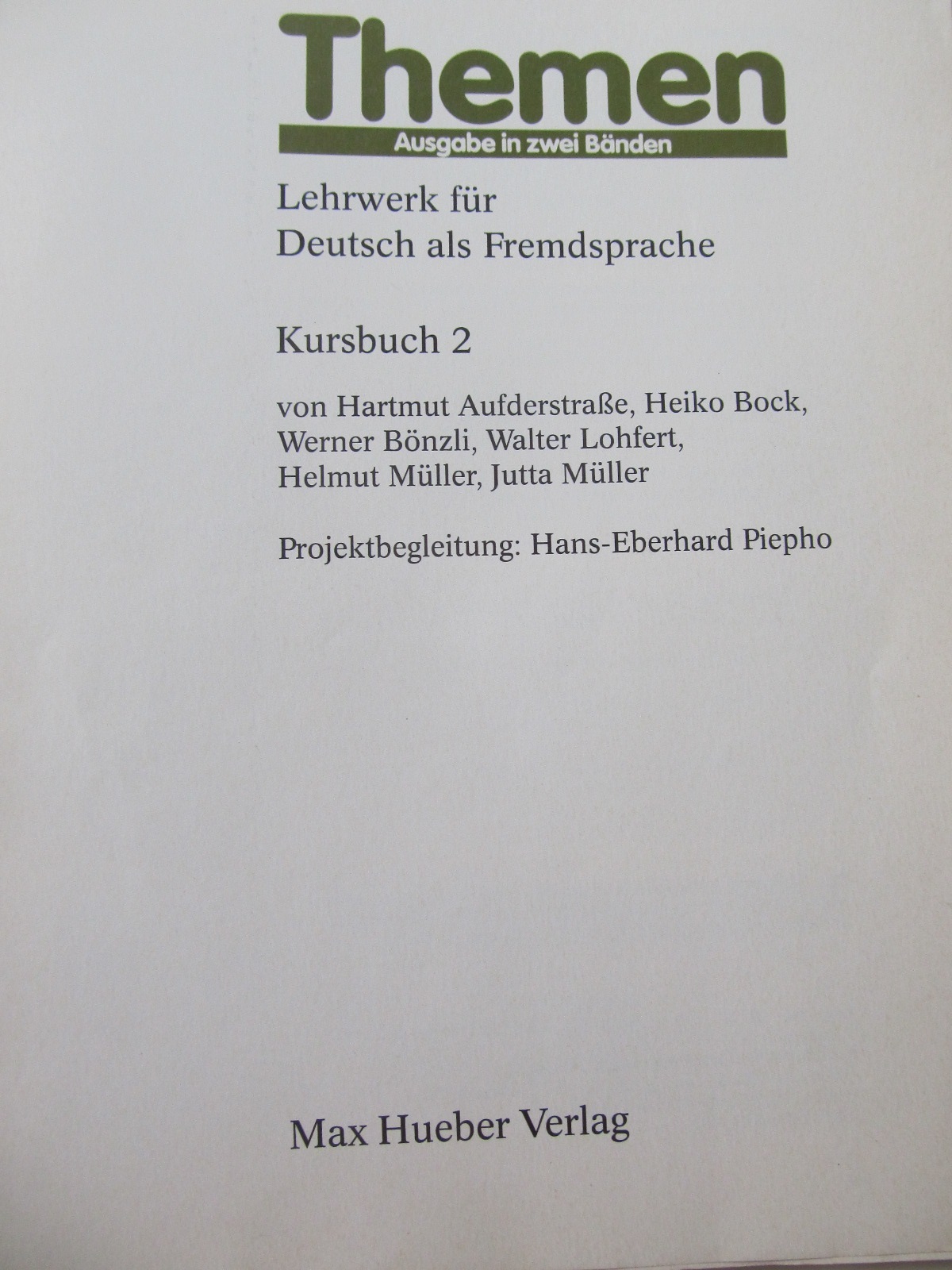 Carte Themen 2 - Lehrwerk fur Deutsch als Fremdsprache (3 vol.) - Kursbuch - Arbeitsbuch - Arbeitsbuch Inland - ***