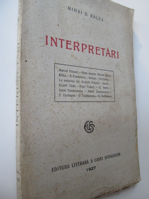 Interpretari , 1927 - Mihai D. Ralea | Detalii carte
