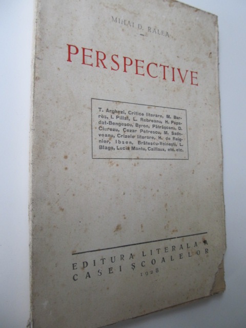 Perspective , 1928 - Mihai D. Ralea | Detalii carte