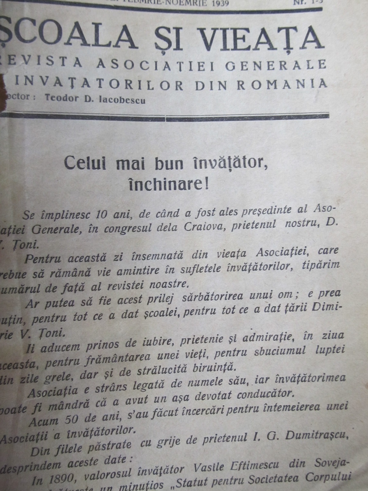 Scoala si vieata Revista Asociatiei generale a invatatorilor din Romania Nr. 1-3 , 1939 , 319 pag. - *** | Detalii carte